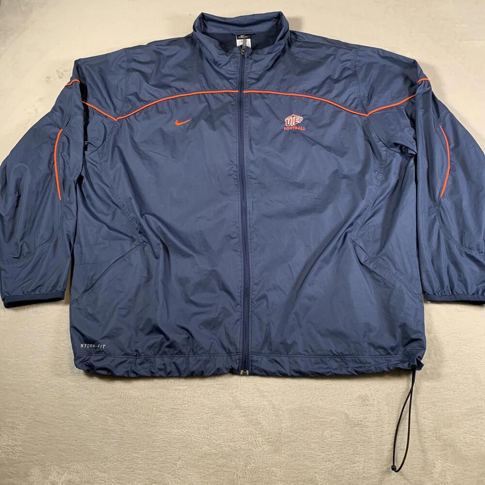 UTEP Miners Jacket SZ 2XL Blue Football Storm-FIT Windbreaker Player Issued Nike